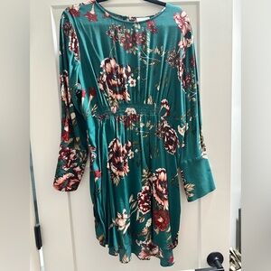 Leith green floral dress
